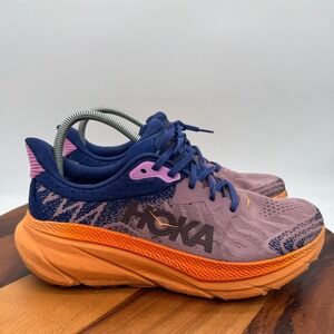 HOKA One CHALLENGER ATR 7 Women's Running Shoes in Purple & Orange/10